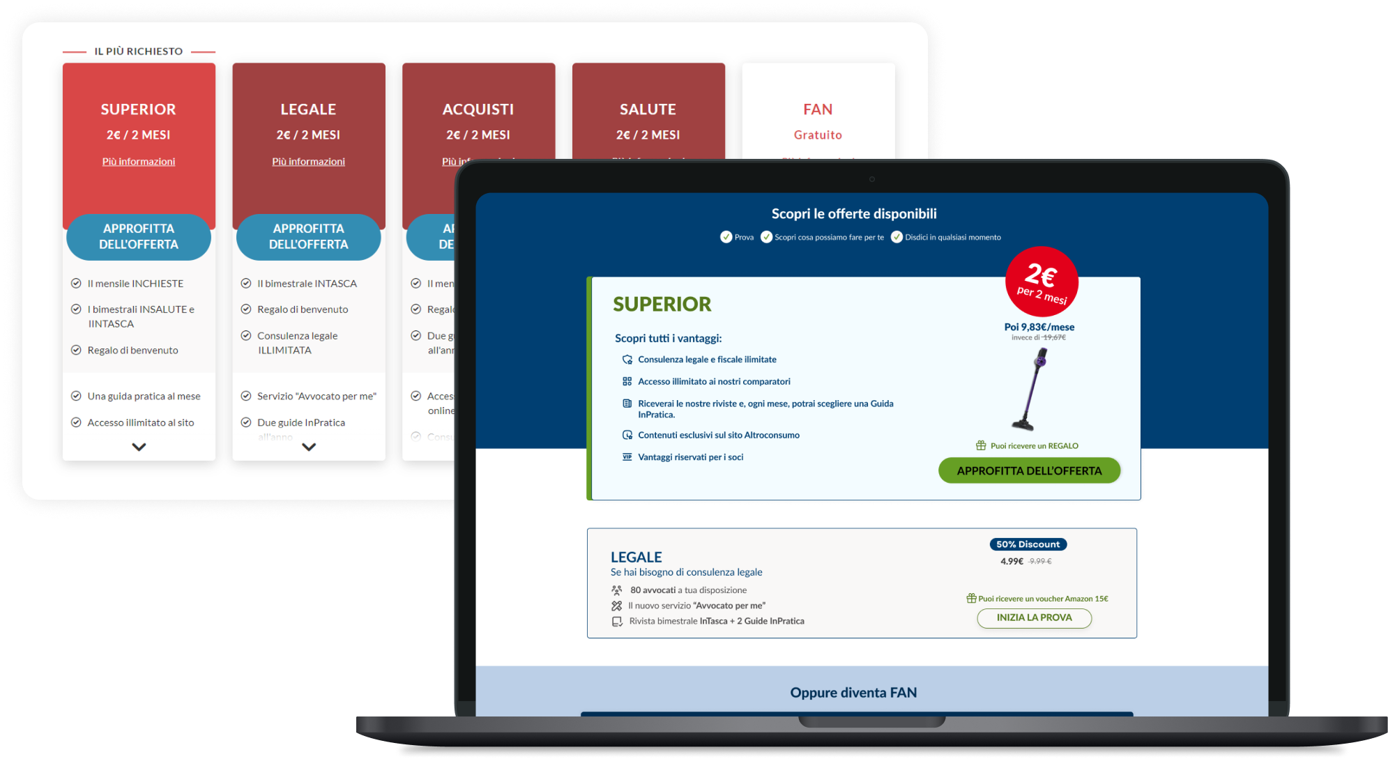 Conversion Experience — Before and after comparison of offer cards