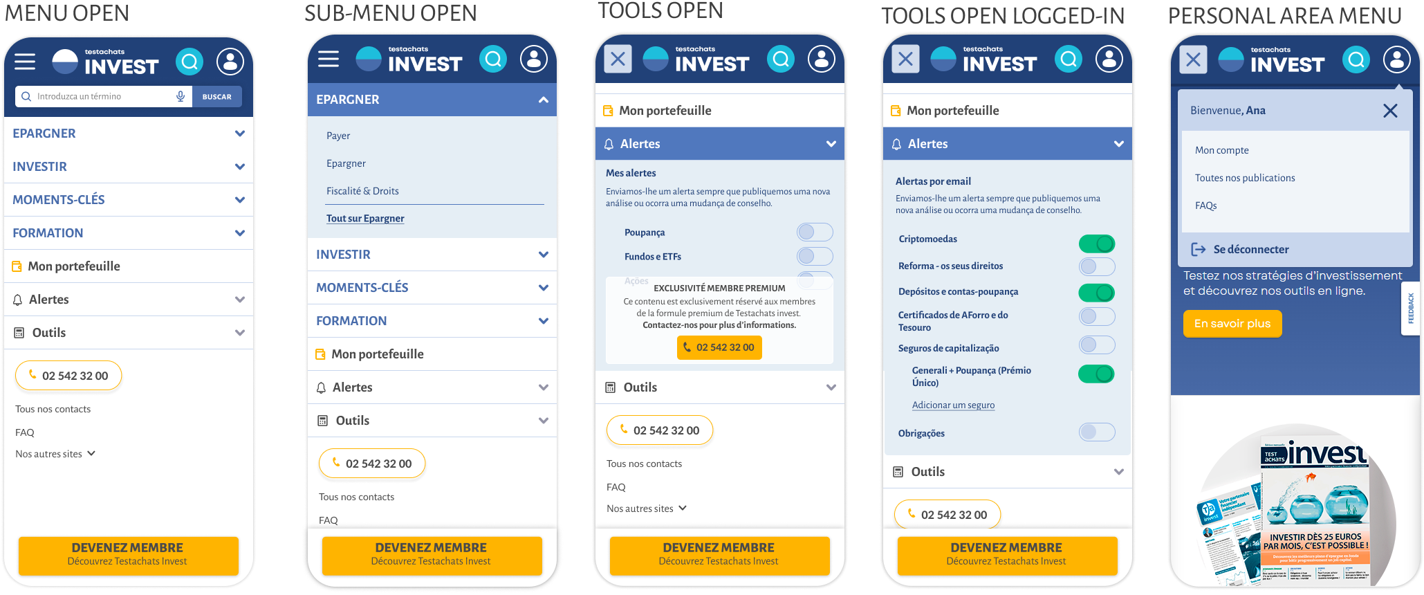 Redesigned navigation menu
