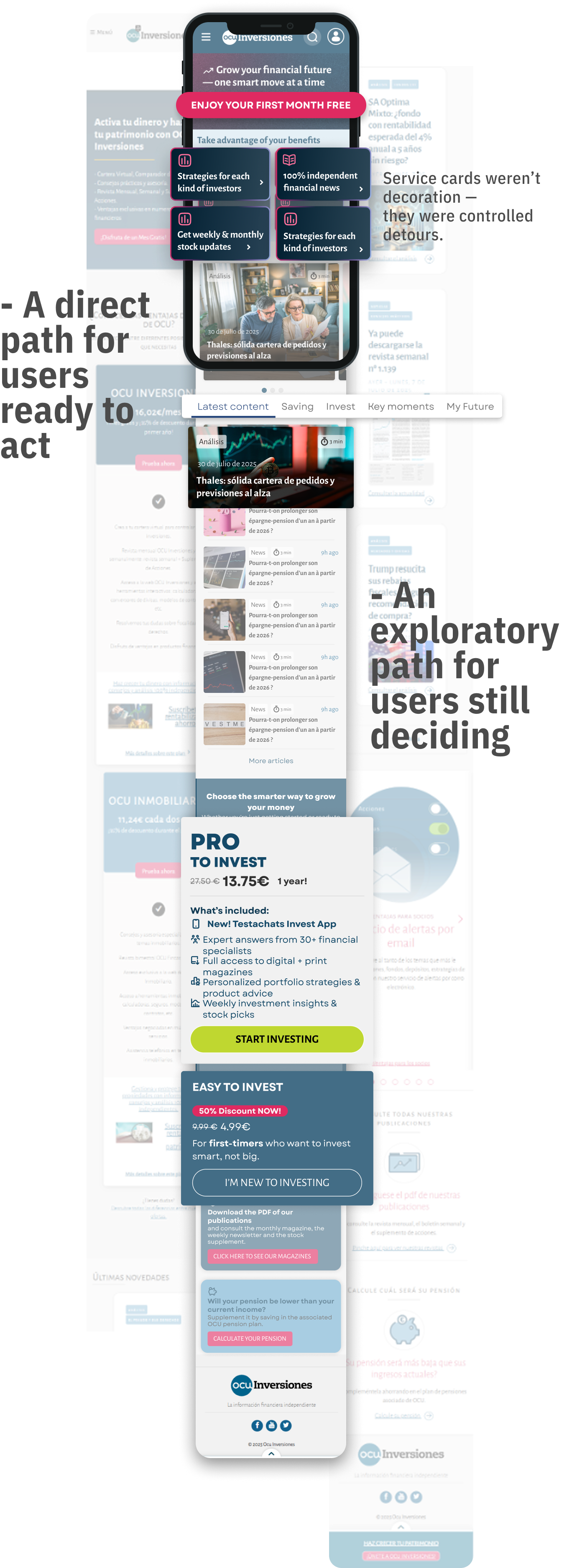 OCU homepage mobile — redesigned structure and flow